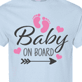 thumbnail image 4 of Inktastic Baby on Board with Arrow Pink Footprints and Hearts T-Shirt, 4 of 5