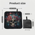 thumbnail image 3 of Mexican Skull Roses Day Of The Dead Foldable Seat Cushion for Bleachers, Stadium Seats, Camping & Outdoor Events, Portable Lightweight Pad with Carabiner, 3 of 6