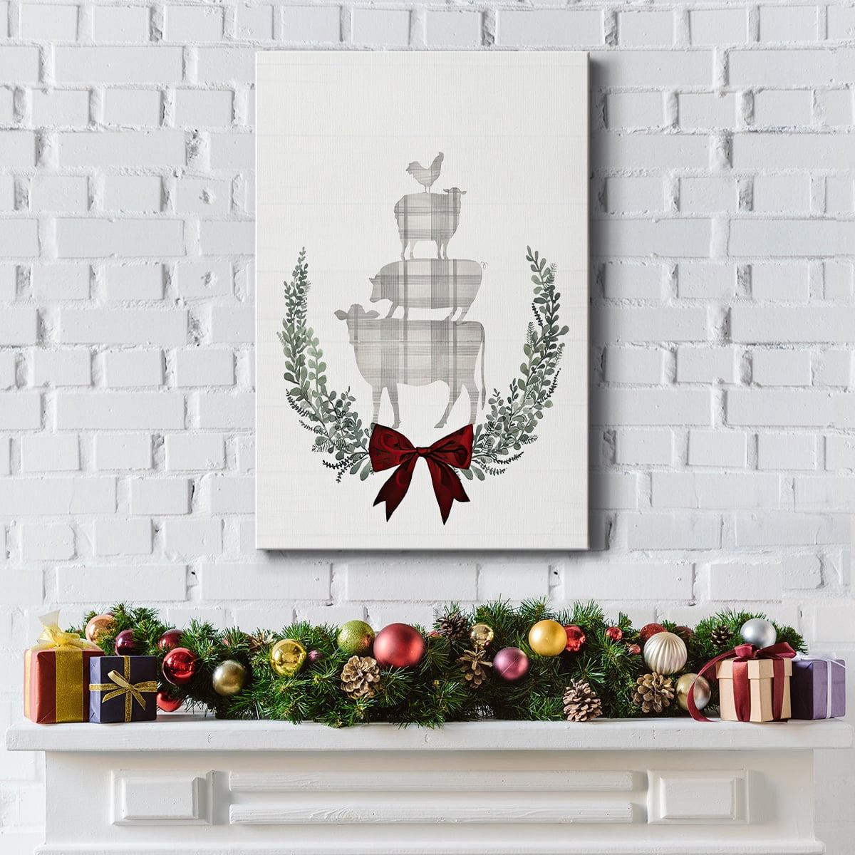 Yuletide Animals II- Gallery Wrapped Canvas