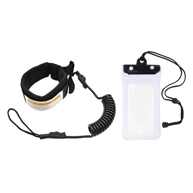 Surf Leash Cuff Coiled Safety Tether Longboard Funda impermeable para teléfono Negro Zulema Correa de tobillo segura para surf