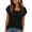 Black, variant on Summer Tops for Women Short Sleeve Crew Neck Pleated T Shirts Dressy Casual Blouses Fashion Clothing