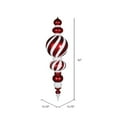 thumbnail image 2 of Vickerman 62" Jumbo Red and White Candy Finish Finial Stripe Ornament, 2 of 2