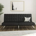 thumbnail image 1 of DHP Emily Futon With Chrome Legs, Black Faux Leather, 1 of 5