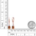thumbnail image 4 of Gem Stone King 18K Rose Gold Plated Silver Ecstasy Mystic Topaz and White Moissanite Dangle Earrings for Women with Lab Grown Diamond (4.49 Cttw, Oval 9X7MM), 4 of 4