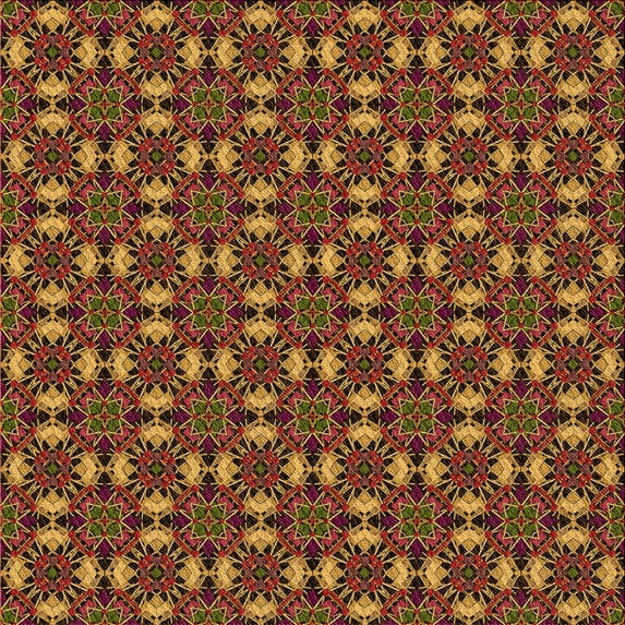 Ahgly Company Indoor Square Patterned Deep Red Area Rugs, 4' Square