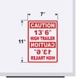 thumbnail image 3 of Caution 13' 6" High Trailer Vinyl Decal Sticker - Height Trailer Sign with Mirror Text Truck Safety Decal for Dry Van and Reefer Trailers Caution Clearance Height Sign (7" x 11", Red), 3 of 8