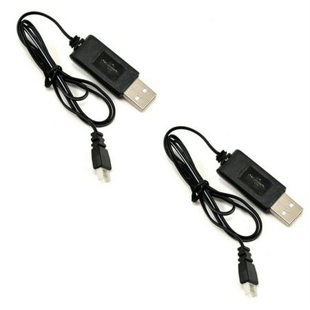 HobbyFlip 3.7V USB Battery Charger any mAh Auto Shut Off w LED H107-06 Compatible with Walkera Super FP 2 Pack