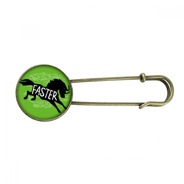 Broche Pince en Métal Rétro Naturel Contour Animal Cheval Noir Bijoux