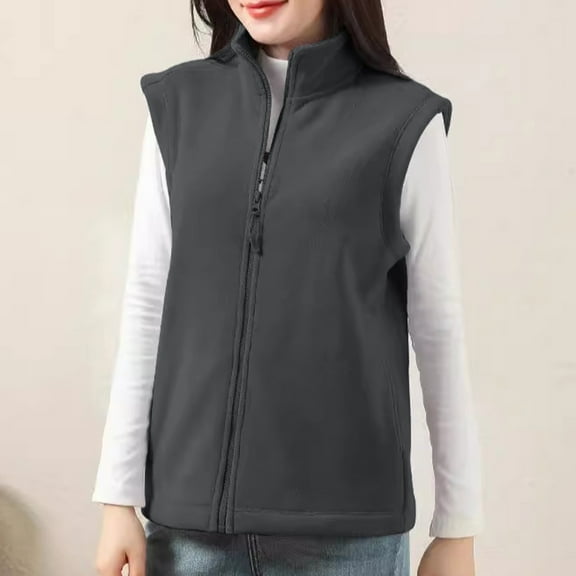 Autumn And Winter Double Grain Velvet Stand Collar Fashion Zipper Men And Women With Sleeveless Warm Inner Vest Vest Outdoor Womens plus Fall Jacket Sweater Vest Long Long Fringe Jackets Woman Winter