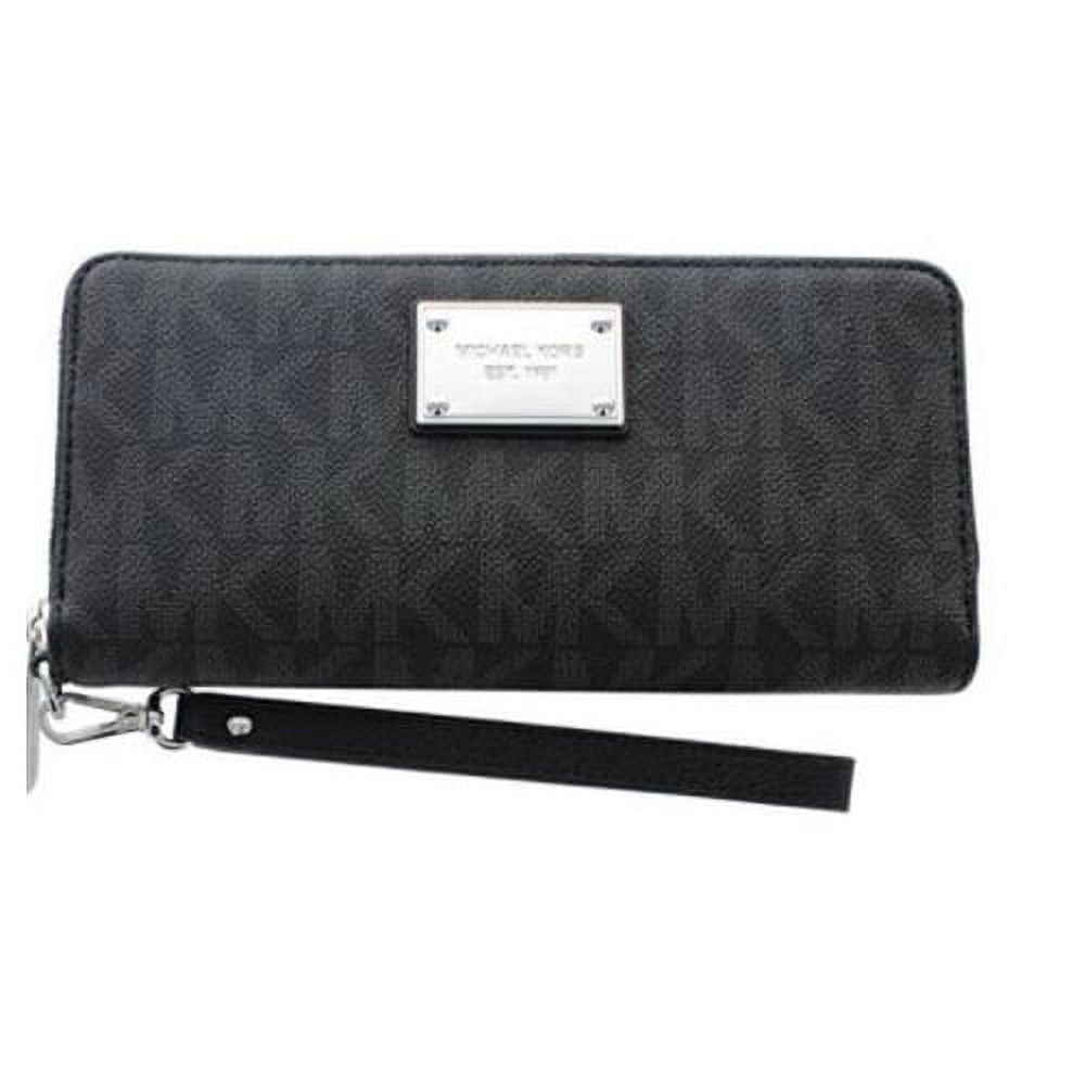 Michael Kors Women's Jet Set Travel Logo Continental Leather Wallet Baguette