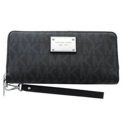 Michael Kors Women's Jet Set Travel Logo Continental Leather Wallet Baguette
