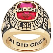 Freestyle, Men's 18K Gold Over Sterling Personalized-Top Name Classic Class Ring, Personalized, High School or College Graduation
