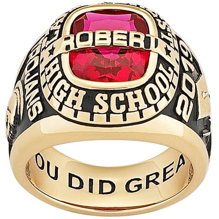 Freestyle, Men's 18K Gold Over Sterling Personalized-Top Name Classic Class Ring, Personalized, High School or College Graduation