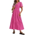 thumbnail image 1 of Vestido largo PRETTYGARDEN 2025 para mujer con cuello en V y manga corta, 1 of 8