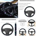 thumbnail image 4 of Uorisanigo Halloween Colorful Bats 10 Pack Car Seat Covers Full Set with Comfortable Car Steering Wheel Cover Auto Water Cup Pad and Seat Belt Cover and Chapstick Holder Fit for Cars,Suvs, 4 of 7