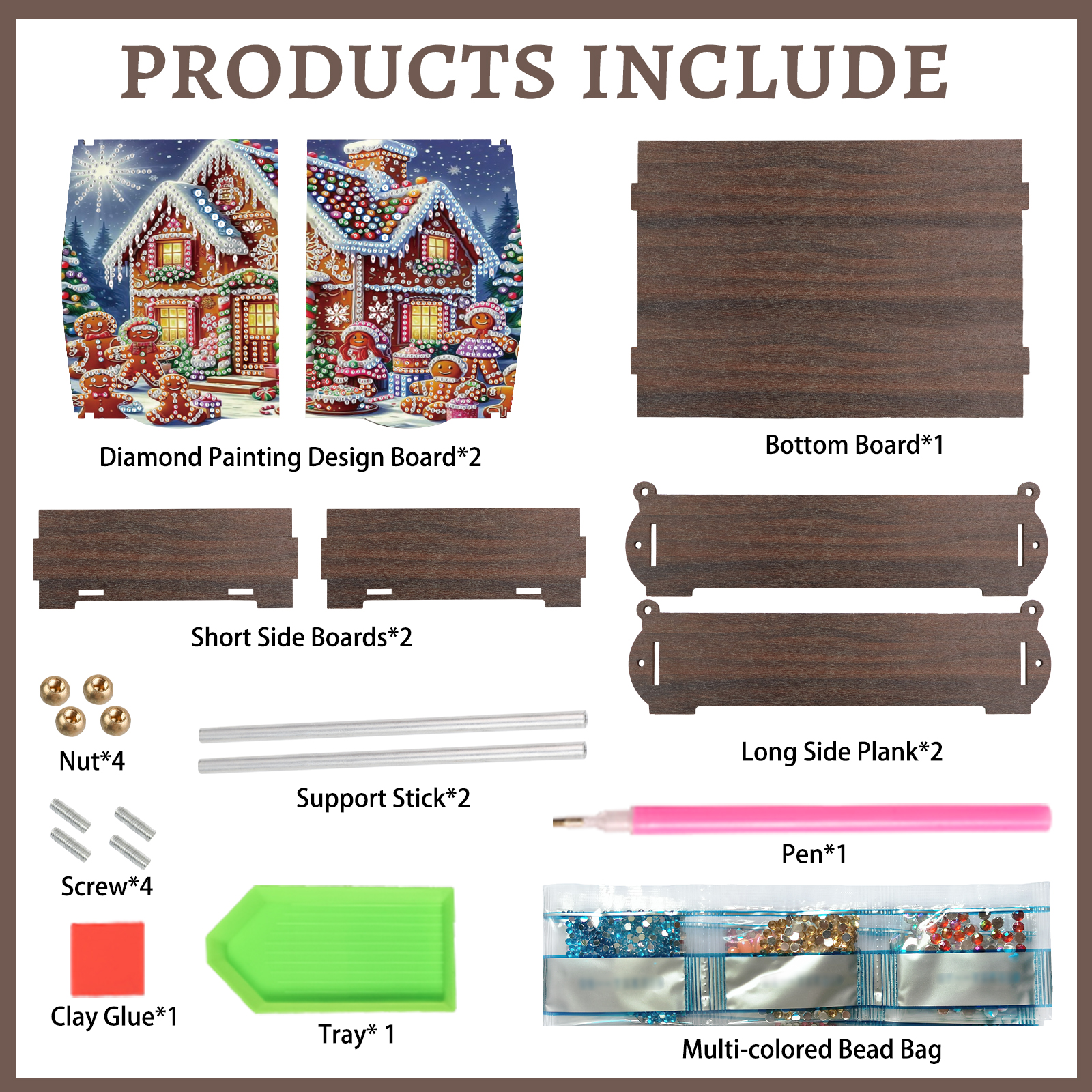 Diamond Painting Kit Storage Box Christmas House DIY Multi-Purpose Craft Storage Box Ideal for Home Offices and Holiday Gifts
