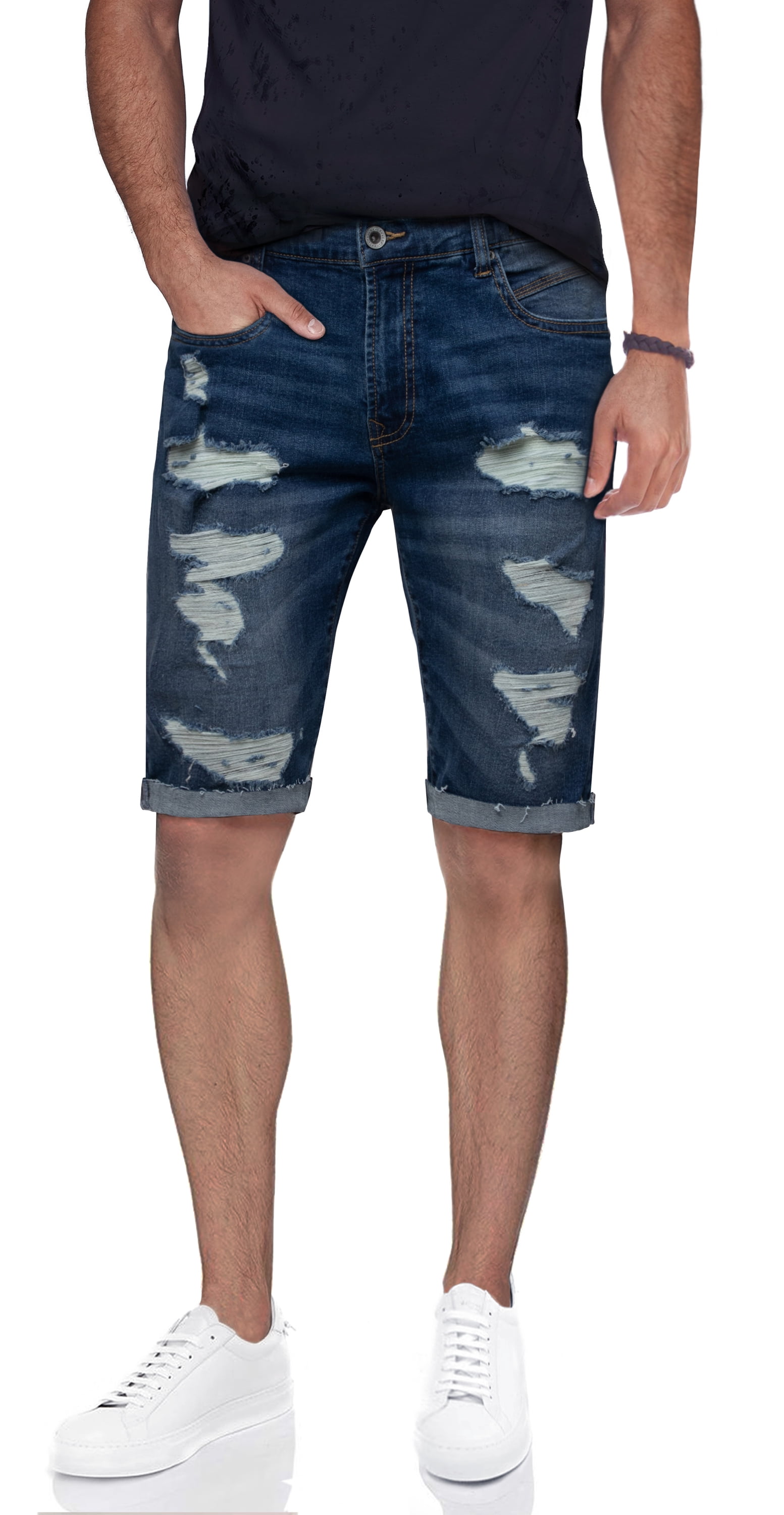 Cut Off Slim Fit Jeans Short for Men 