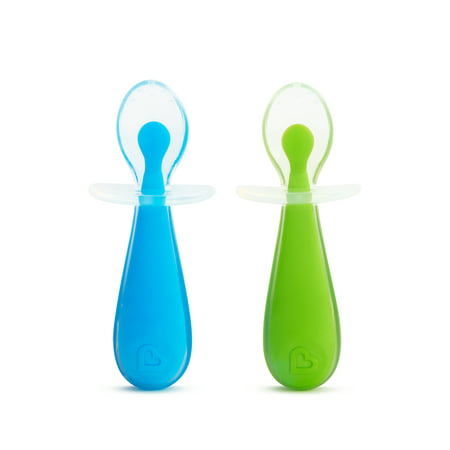 Munchkin Gentle Scoop Silicone Trainer Spoon, 2 Count, Color May Vary