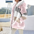 thumbnail image 6 of Sherpa Lined Jacket Women Casual Plus Size Fuzzy Fleece Jackets Zip Up Oversized Long Sleeve Warm Winter Coats With Hood Pink 2XL, 6 of 7