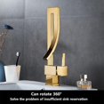 360°Rotation Basin Faucets, Gold Single Handle Hot and Cold Water Mixer