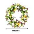 thumbnail image 2 of 11.8" Spring Wreath Easter Wreath with Flowers, Eggs, Green Leaves and Twine, Hanging on Home Indoor Outdoor Front Door Wall Decorations, 2 of 6
