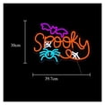 thumbnail image 3 of Letrero De Neón Spooky Con Forma De Araña Y Murciélago, Luz LED Regulable Para Dormitorio, Sala De Estar, Club, Sala De Juegos, Decoración 39.7cmx30cm, 3 of 5