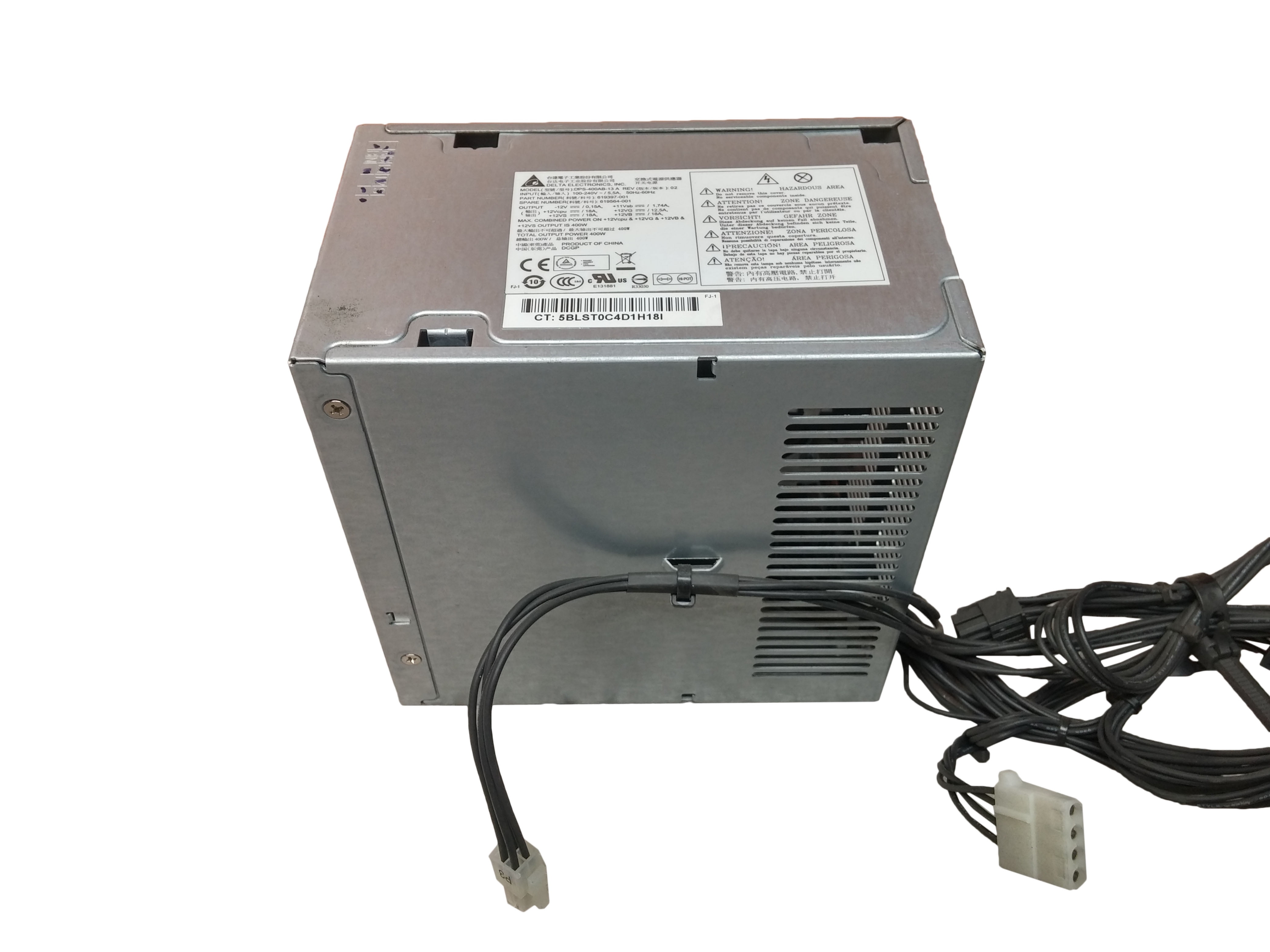 Used HP 619397001 Z210/Z220 Workstation 400W 18 Pin Power Supply