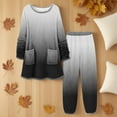 thumbnail image 2 of HUJlwoi 2 Piece Pajama Sets for Women Long Sleeve Flannel Top with Pants Set with Pockets Fuzzy Fleece Winter Pj Sleepwear, 2 of 5