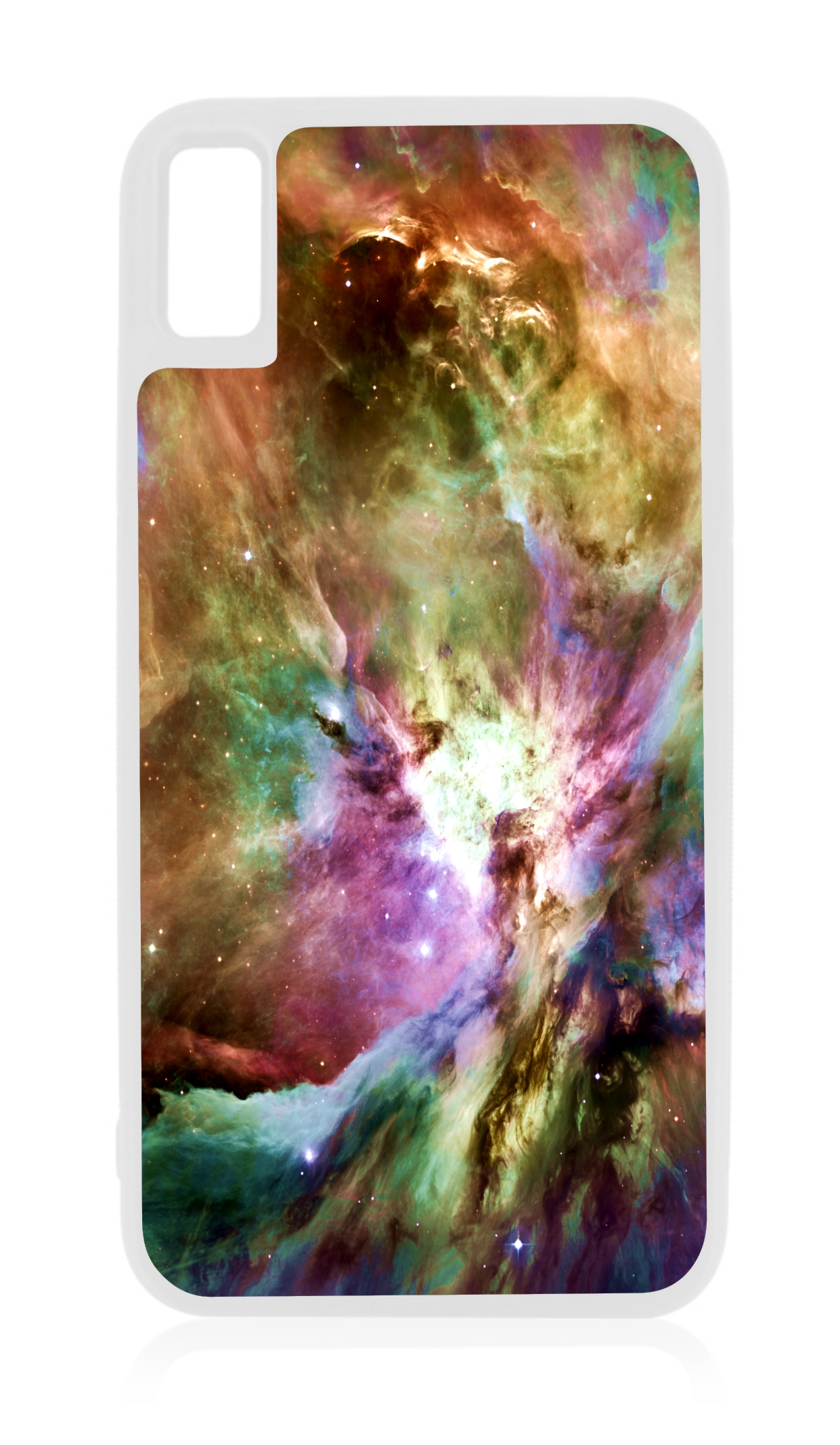 Orion Nebula Galaxy Outer Space White Rubber Case for iPhone XR