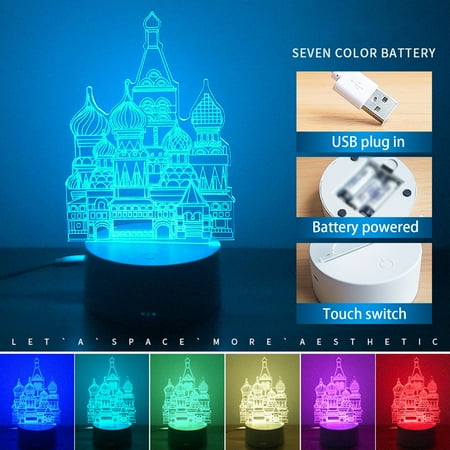 

2023 Summer Savings Clearance! WJSXC Children s Night Light 3D Night Light 7 Color Changes Battery Models (batteries Not Included)or USB Room Decoration Gifts for Children and Girls B