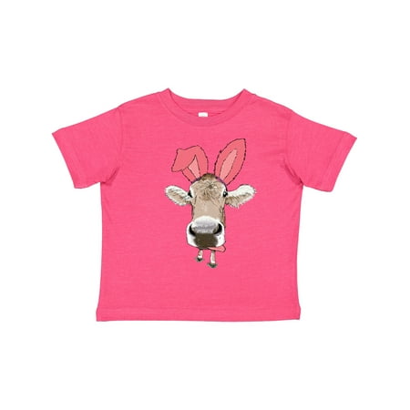 

Inktastic Funny Easter Cow in Pink Ears Gift Toddler Boy or Toddler Girl T-Shirt