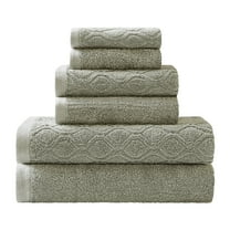 Superior Sailor Cotton Jacquard and Solid 6-Piece Towel Set, Sage