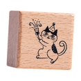 thumbnail image 2 of Sello de gato, lindo animal, pequeño, cuadrado, de 1,2 pulgadas, de madera, para niños, para manualidades. Fiesta, 2 of 9