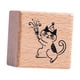 thumbnail image 2 of Sello de madera con forma de gato, tamaño pequeño, de 0,2 pulgadas, para manualidades y envíos por correo. Fiesta, 2 of 9