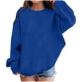 thumbnail image 4 of HomeDM Unisex Boy's Girls Sweatshirts - Winter Warm Sherpa Lined Crewneck Pullover Tops Solid Color Sweatshirts Fleece Casual Fall Sweatshirts - Blue/3-4 Years, 4 of 6