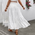 thumbnail image 6 of Ytndtr Women's Long Maxi Skirts Tiered Elastic High Waist Boho Layered A-Line Casual Midi Dress, 6 of 9