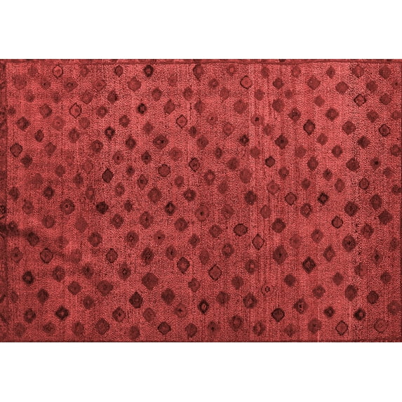 Ahgly Company Indoor Rectangle Abstract Red Modern Area Rugs, 7' x 10'