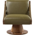 thumbnail image 3 of Meridian Furniture Millwin Olive Vegan Leather Swivel Accent Chair, 3 of 8