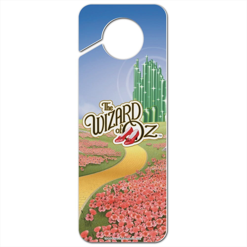 The Wizard of Oz Ruby Slippers Logo Plastic Door Knob Hanger Sign