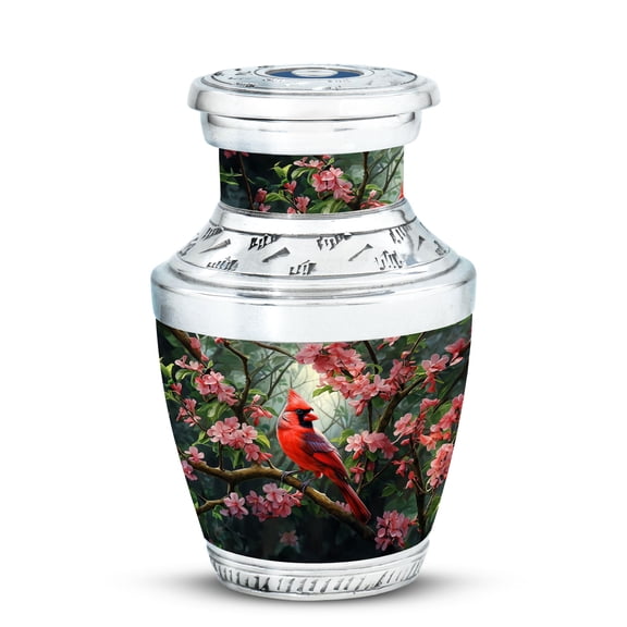 Cardinal Bird Eternal Harmony Compact Urn - Timeless Mini Keepsake for Cherished Tribute Funeral Urns For Human Ashes - Memorial Urns 3 Inch, 1 Pc