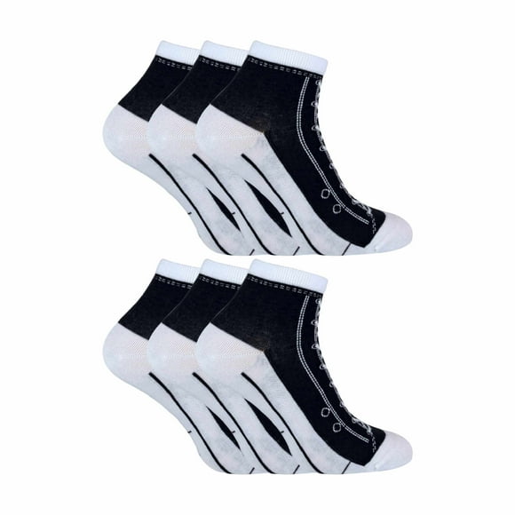 6 Pairs Unisex Socks That Look Like Shoes | Sock Snob | Novelty Funny Lace Up Converse Socks