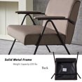 thumbnail image 5 of Modern Accent Chair, Metal Frame Armchair with Velvet Padded Backrest and Seat Cushion, Upholstered Sofa Chair, Brown, 5 of 6
