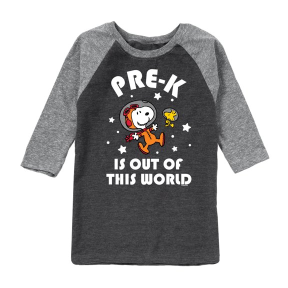 Peanuts - Pre-K Is Out Of This World - Toddler And Youth Raglan Graphic T-Shirt