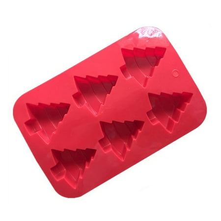 

Christmas Tree Shape Silicone Mold Cake Cookie Chocolate Xmas Decor Baking Tool Red Silicone