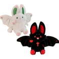 thumbnail image 1 of Piezas Peluche de Conejo de murciélago Blanco y Negro, Lindo Conejito de Peluche con ala de murciélago Volr,12 Pulgadas, Regalo para Acción de Gracias (2 Piezas: Conejo Negro y Blanco), 1 of 3