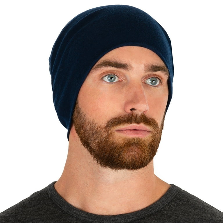 MERIWOOL Merino Wool Unisex Cuff Beanie Hat Navy