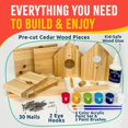 thumbnail image 2 of Kit de casita para pájaros SparkJump Jr. de madera de cedro, set DIY para pintar, 2 of 9