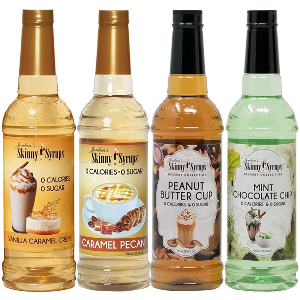 Jordans Skinny Syrups Sugar Free Vanilla Caramel, Caramel Pecan, Mint