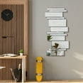 thumbnail image 6 of Rectangular Silver Multipaneled Zigzags Beveled Wall Mirror, 6 of 12