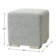 thumbnail image 5 of 18.5" Wide Modern Square Boucle Upholstered Ottoman with Solid Wood Legs, Multi-Functional Sofa Footrest, Side Table, Extra Seating for Living Room, Bedroom, Fully Assembled (Gray), 5 of 14